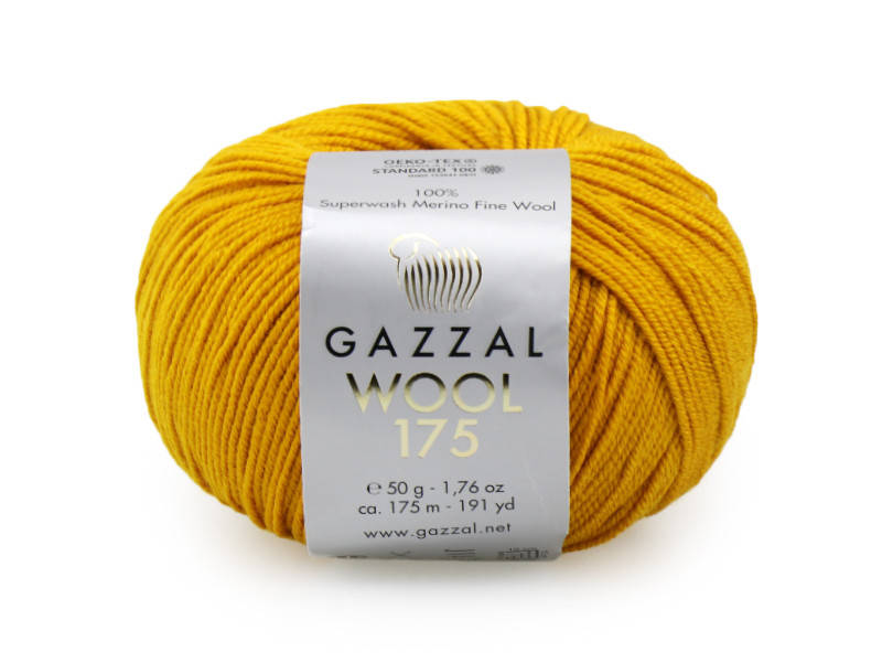 

Gazzal Wool 175, Горчичный №313, Желтый