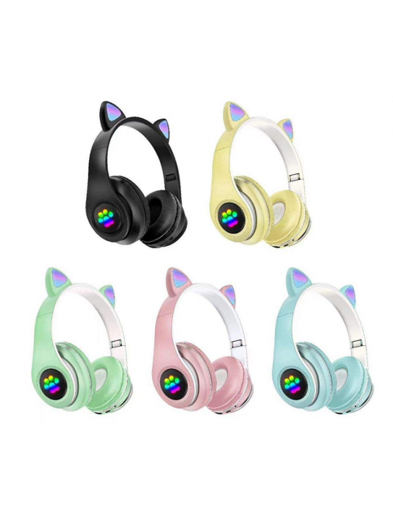

Наушники MDR VZV 23M SMALL CAT + BT, Игровые наушники с ушками, Беспроводные наушники, Бирюзовый