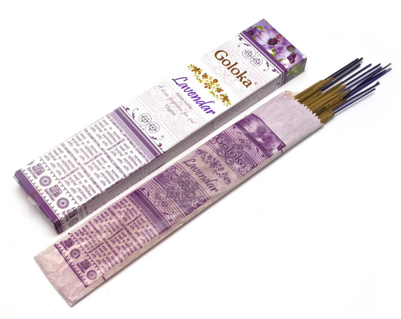

Натуральные аромапалочки Lavendar (Лаванда)(15 gms) (Goloka) пыльцовое благовоние