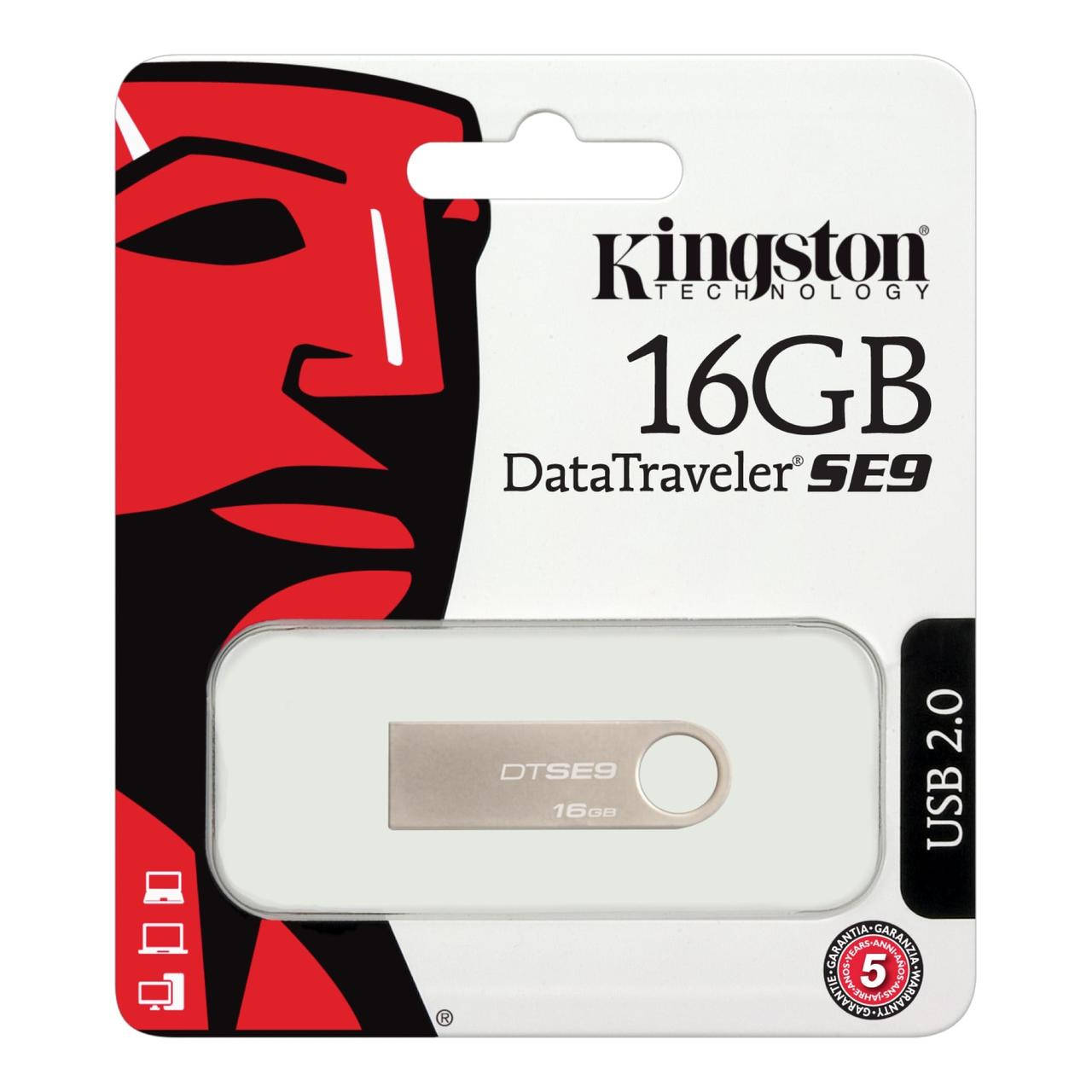 

Флеш накопитель USB 16Gb Kingston SE9 (Металл), Серый