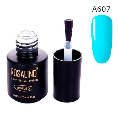 

Гель-лак для ногтей маникюра 7мл Rosalind, шеллак, А607 неон голубой
