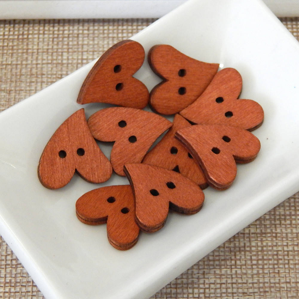 

Пуговицы деревянные Сердечки 2,2х2 см, коричневый (5 шт)