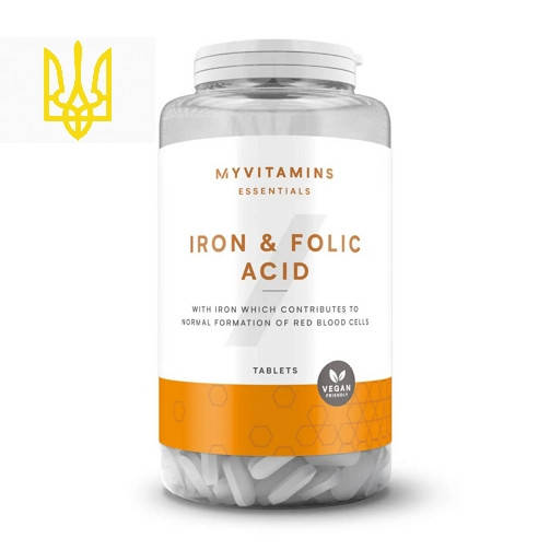 

Железо и фолиевая кислота Iron & Folic Acid Myprotein 90 таблеток