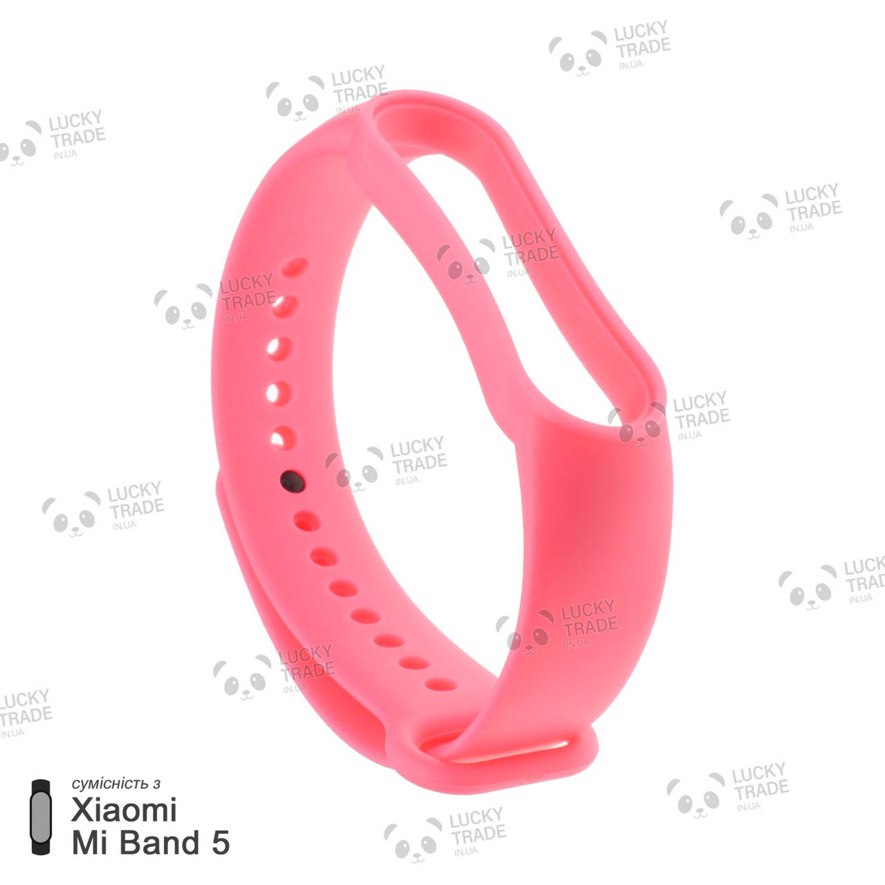 

Ремешок Xiaomi Mi Band 5 силиконовый однотонный браслет Розовый [1039]