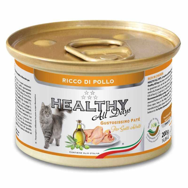 

Healthy All days - Консервированный корм с курицей для котов (паштет) - 200 г