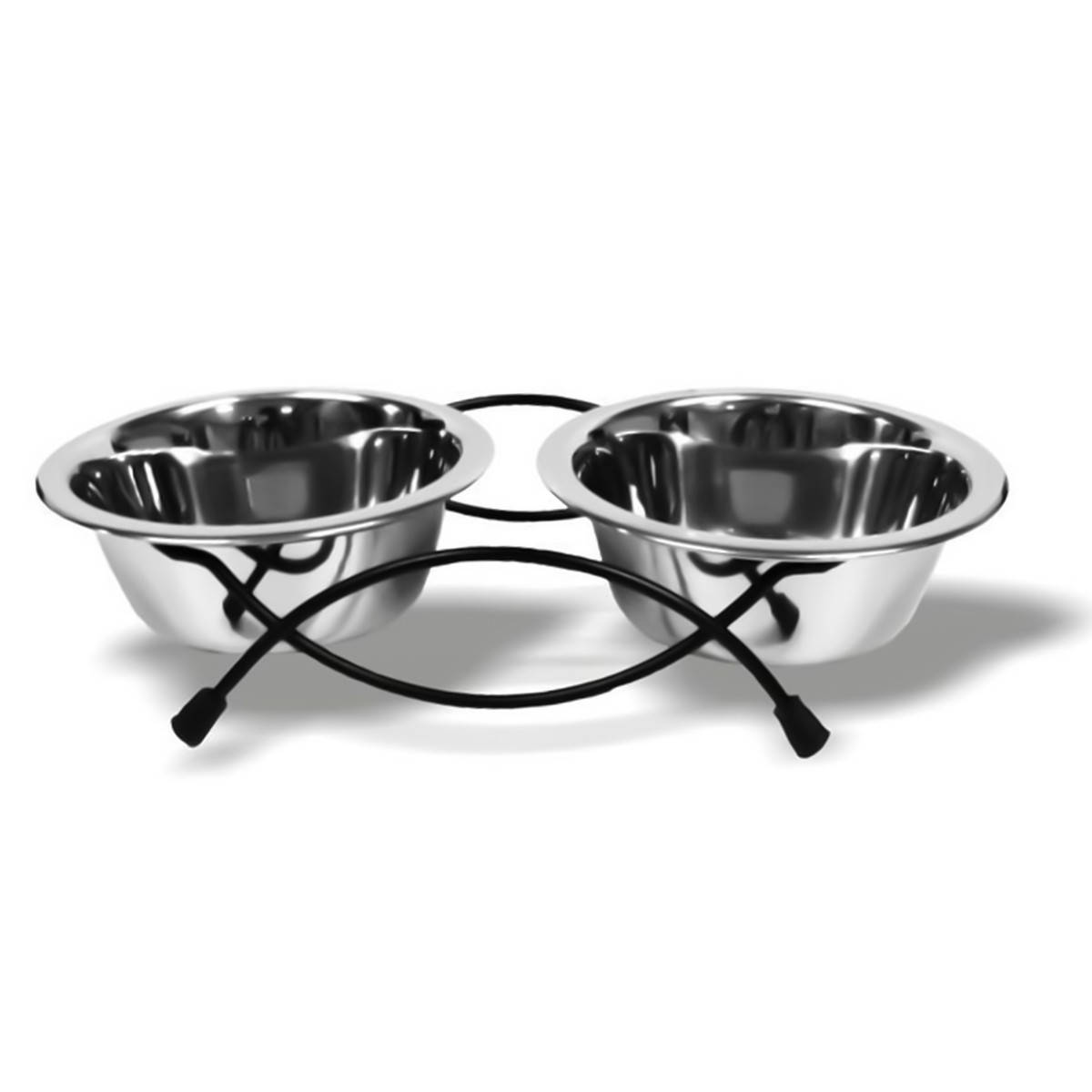

Подставка с мисками для собак из нержавейки U образна Happet 17 см 700 мл (М120), Серебристый