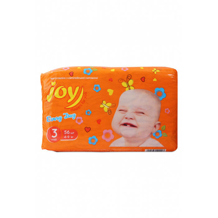 

Подгузники Joy Every Day размер 3, 4-9 кг, 56 шт, Белый
