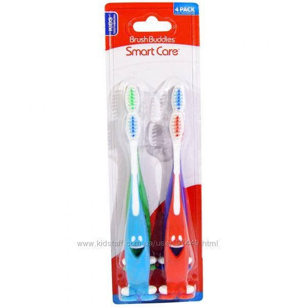 

Brush Buddies, Smart Care, детская зубная щетка, упаковка с 4 щетками