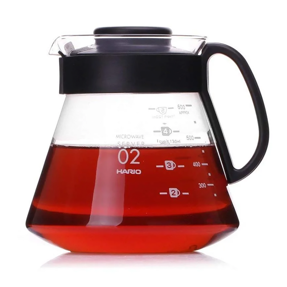 

Кофейный заварник для Пуровера Hario V60 600 мл(Сервер Харио) 02. XVD-60B, Черный