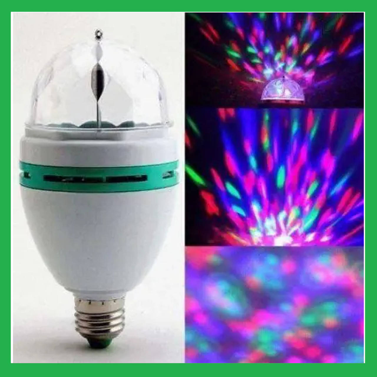 

Светодиодная вращающаяся диско лампа с переходником LED Full Color Rotating Lamp