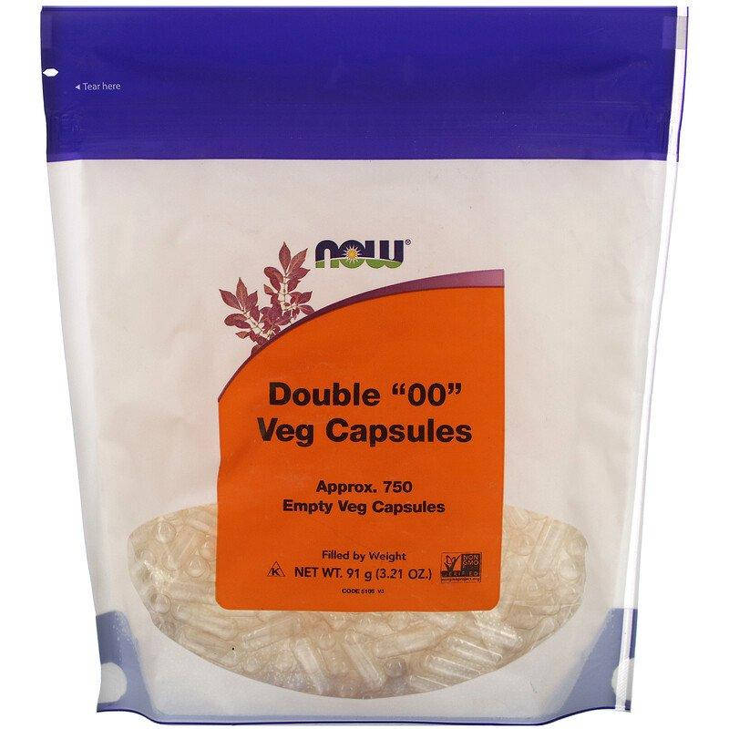 

Пустые растительные капсулы NOW Foods "Double "00" Veg Capsules" (750 пустых капсул)