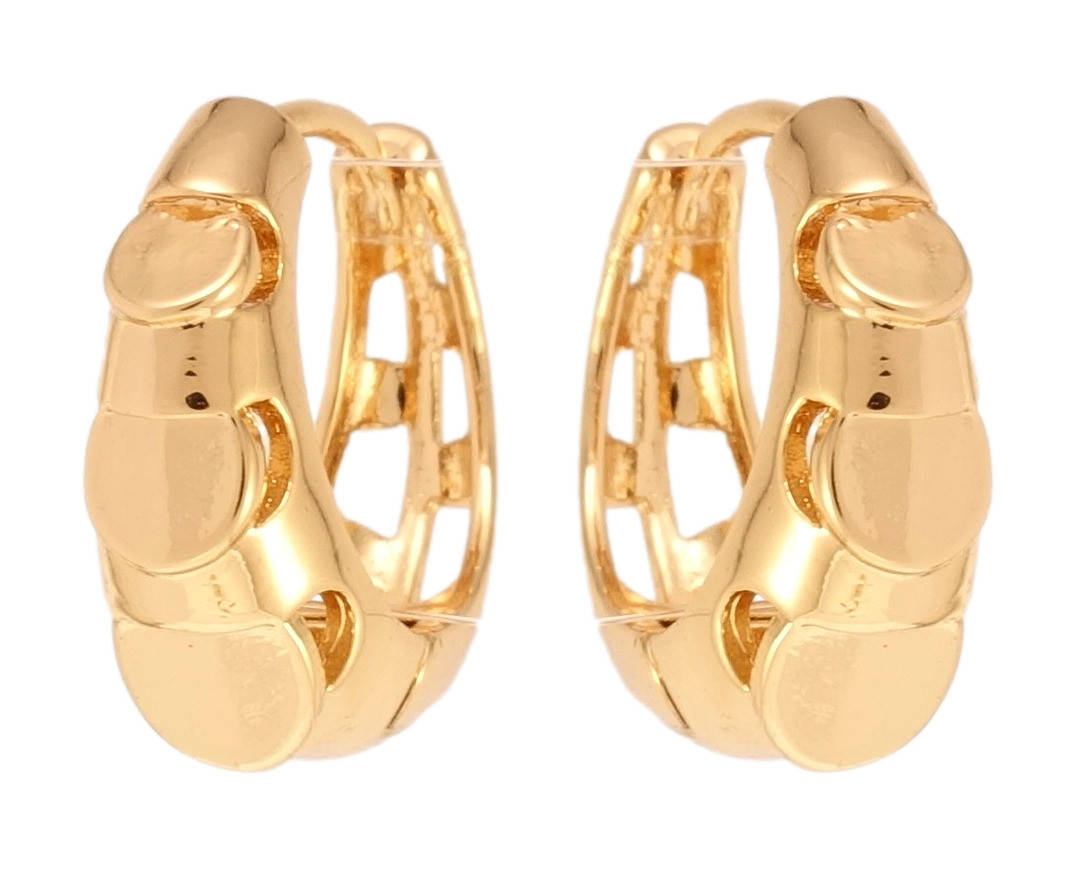 

Серьги Xuping Позолота 18K колечки "Фантазийный орнамент"