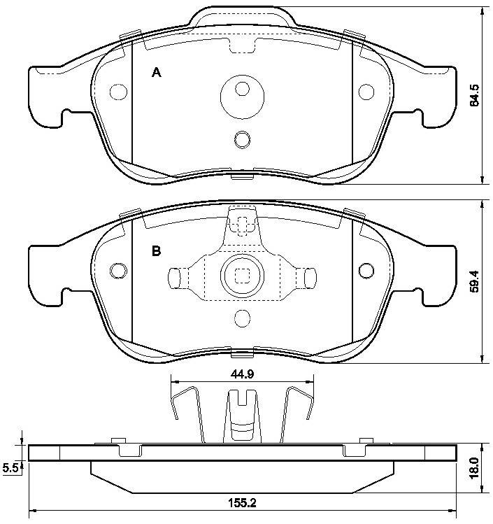 

Комплект передних тормозных колодок Рено Меган 3, Рено Флюенс/ HI-Q SP1390