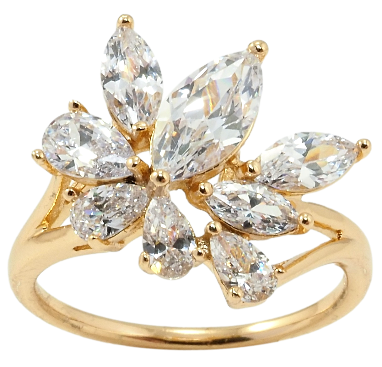 

Кольцо Xuping Позолота 18K "Россыпь фианитов" р.16,16.5,17,18