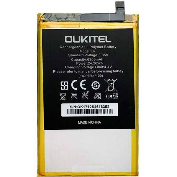 

Аккумулятор для мобильного телефона Oukitel K6 / (Li-Polymer 3.85V 6300mAh)