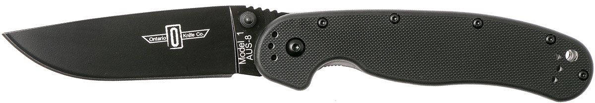 

Нож Ontario RAT-1 Black гладкая РК (O8846), Черный