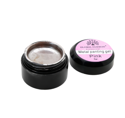 

Гель краска Global Fashion Metal Pink 5 мл, Розовый