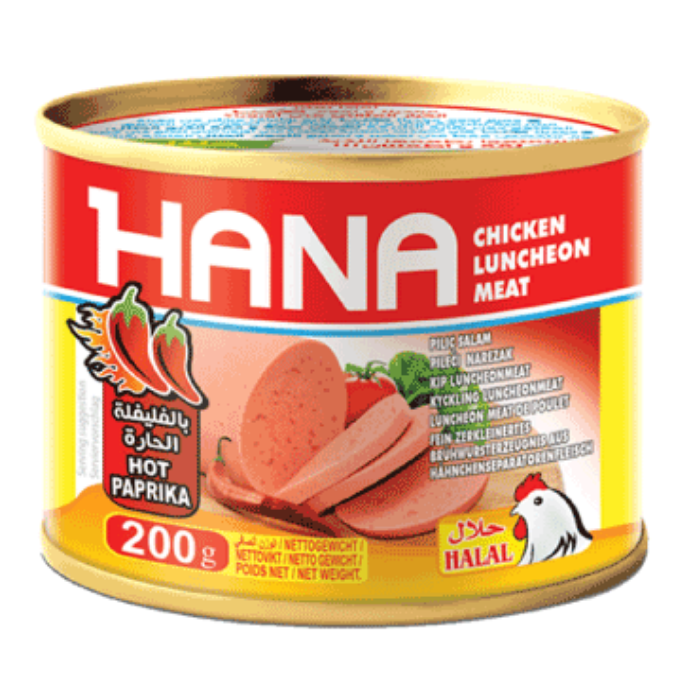 

Консерва куриная колбаса HANA с паприкой 200 г, 24шт/ящ