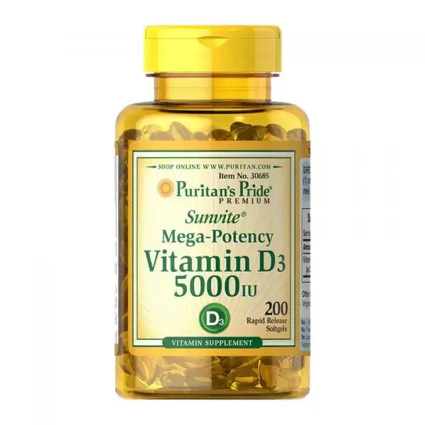 

Витамин Д3 Puritan's Pride Vitamin D3 5000 125 mcg 200 softgels