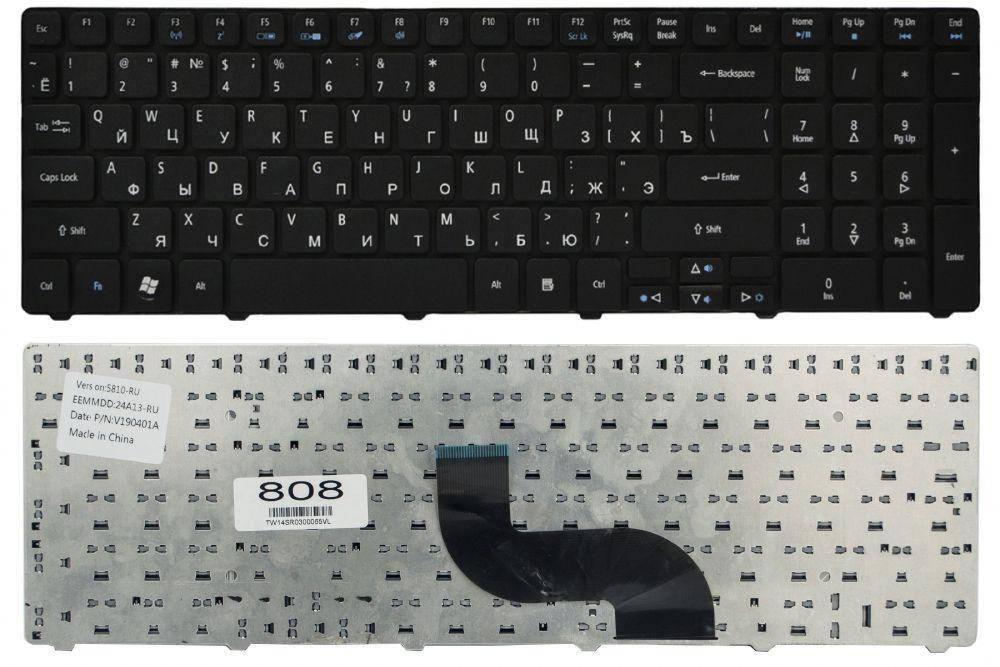 

Клавиатура для ноутбука Acer Aspire 5560 5560G 9Z.N1H82.Q0R черная, Черный