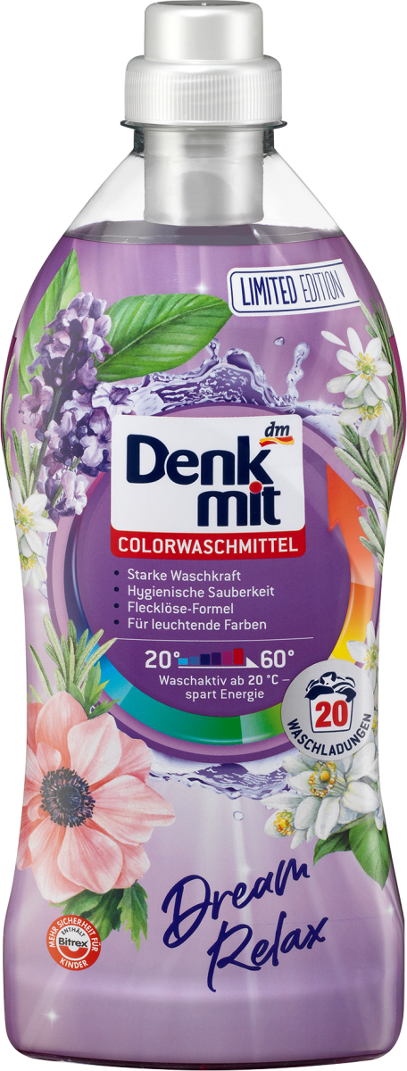 

Концентрированный гель для стирки Denkmit Colorwaschmittel Dream Relax, 1L.
