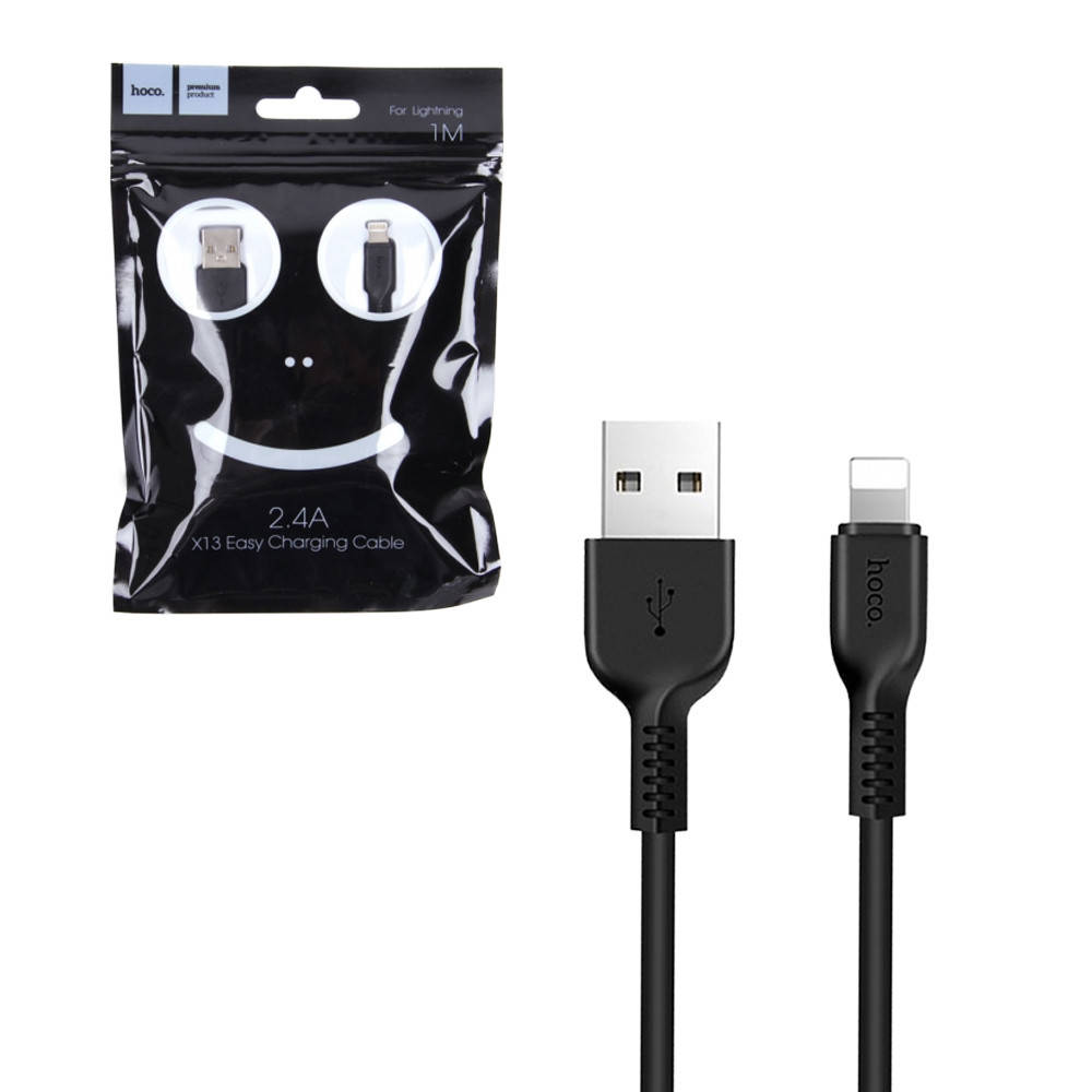 

Usb кабель HOCO Lightning X13 черный