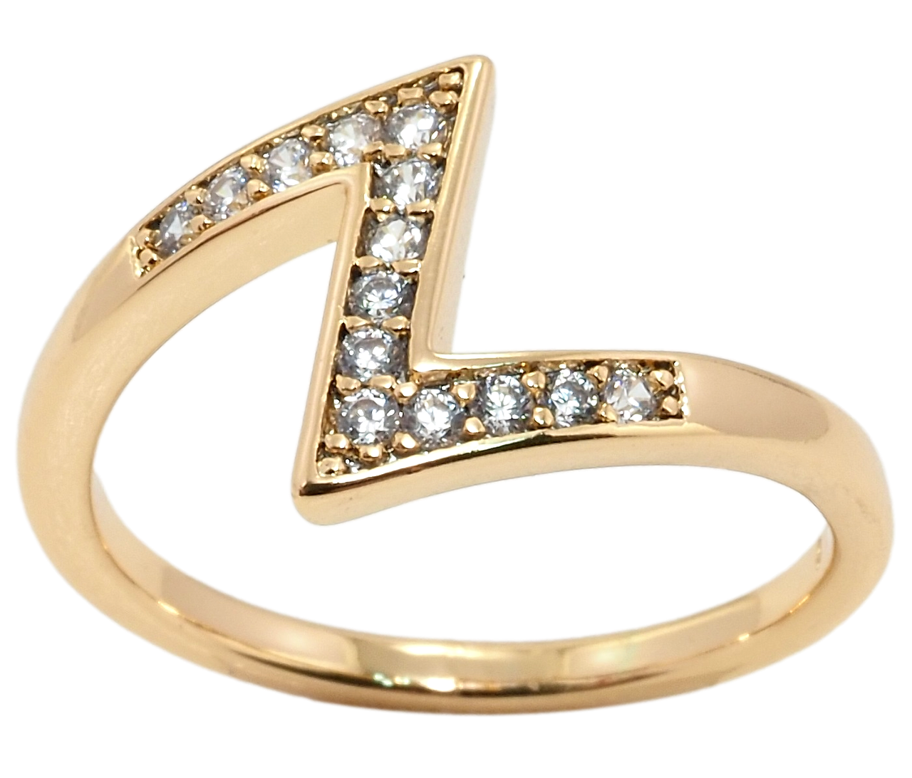 

Кольцо Xuping Позолота 18K "Зигзаг с цирконием" р.17,17.5,18.5,19