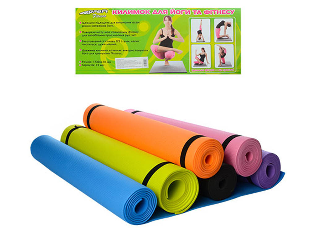 

Йогамат ( каримат ) Profi M 0380-1 173х61 см, толщина 4 мм, Разные цвета