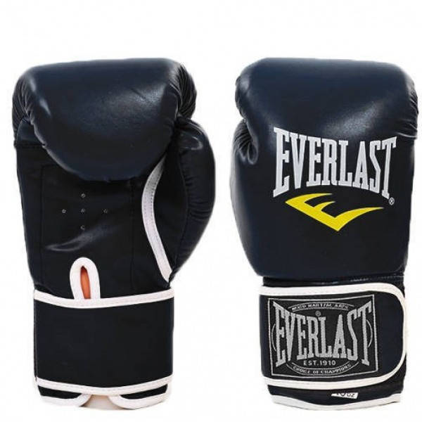 

Перчатки боксерские для бокса 10 унций на липучке Everlast кожа PU (BO-3987) Черный