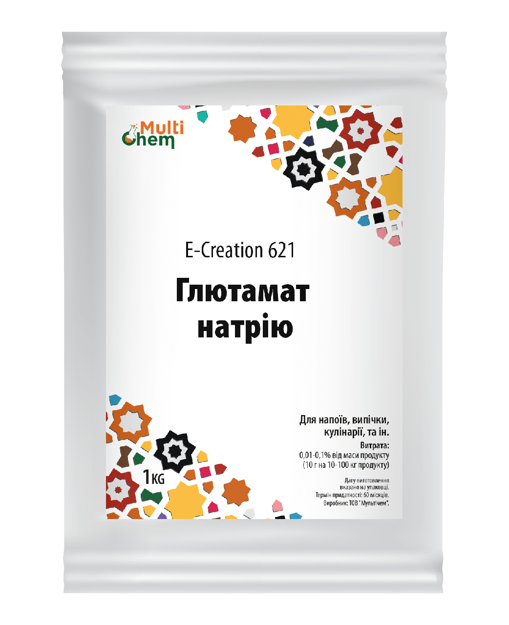 

Глютамат натрия усилитель вкуса пищевая добавка E-Creation 621 1 кг