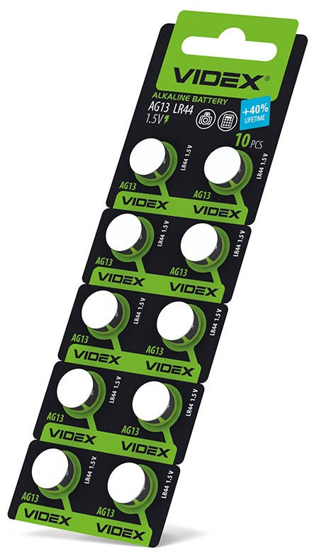 

Батарейка для часов Батарейка часовая Videx AG 13 (LR44) BLISTER CARD 10pcs