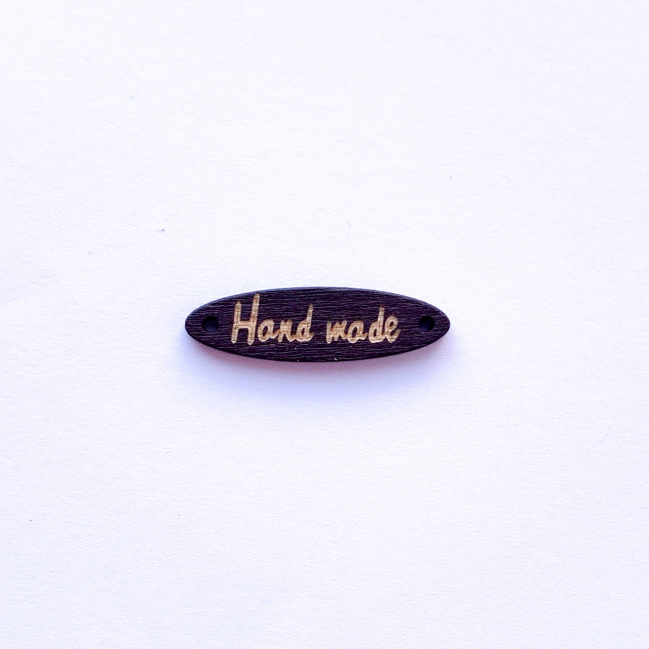 

Бирка пришивная "Hand made" дерево, Черный
