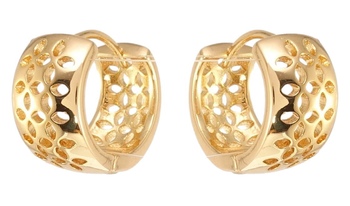 

Серьги Xuping Позолота 18K колечки "Резной цветочный орнамент"