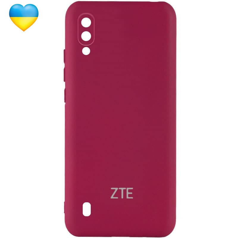 

Чехол силиконовый бордовый с защитой камеры для ZTE Blade A5 (2020) / Чехол на зте блейд А5