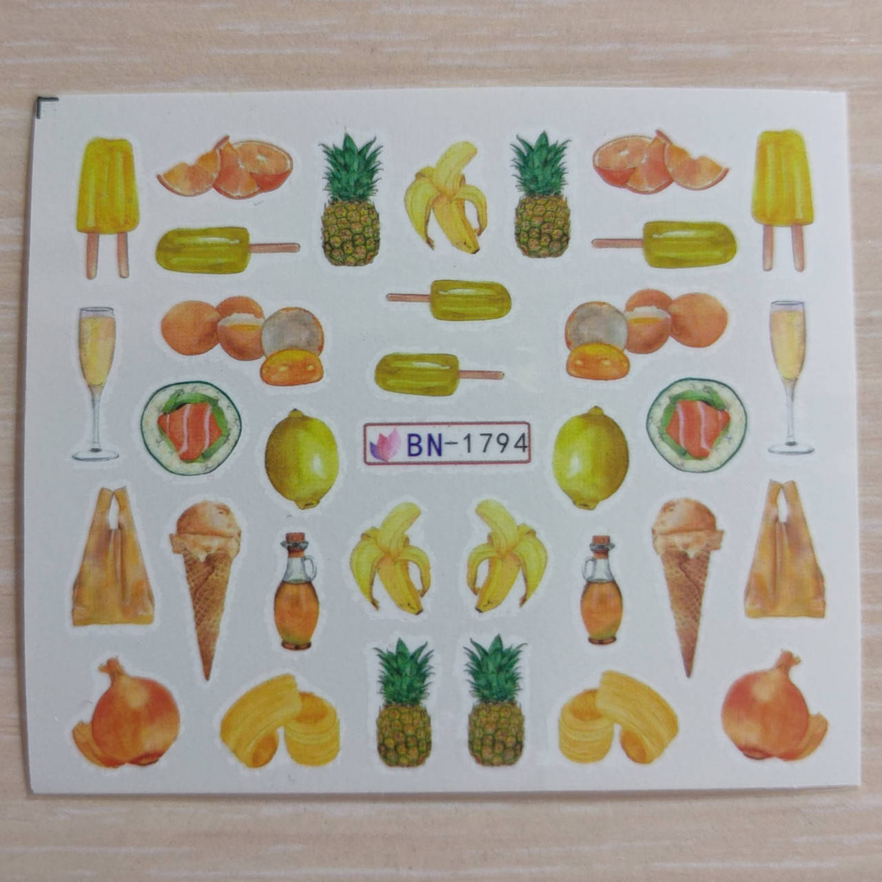 

Водные наклейки слайдеры Фрукты, Десертики 1794, Разные цвета