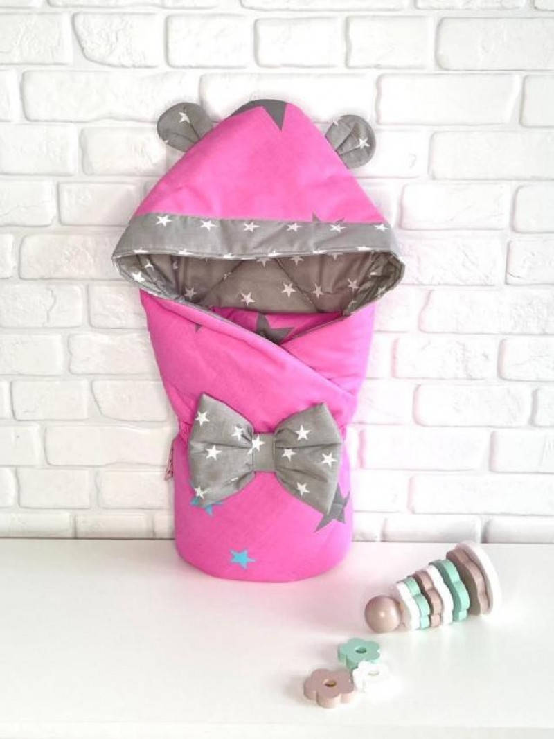 

Конверт - одеяло Микки демисезонный розовый + звезды