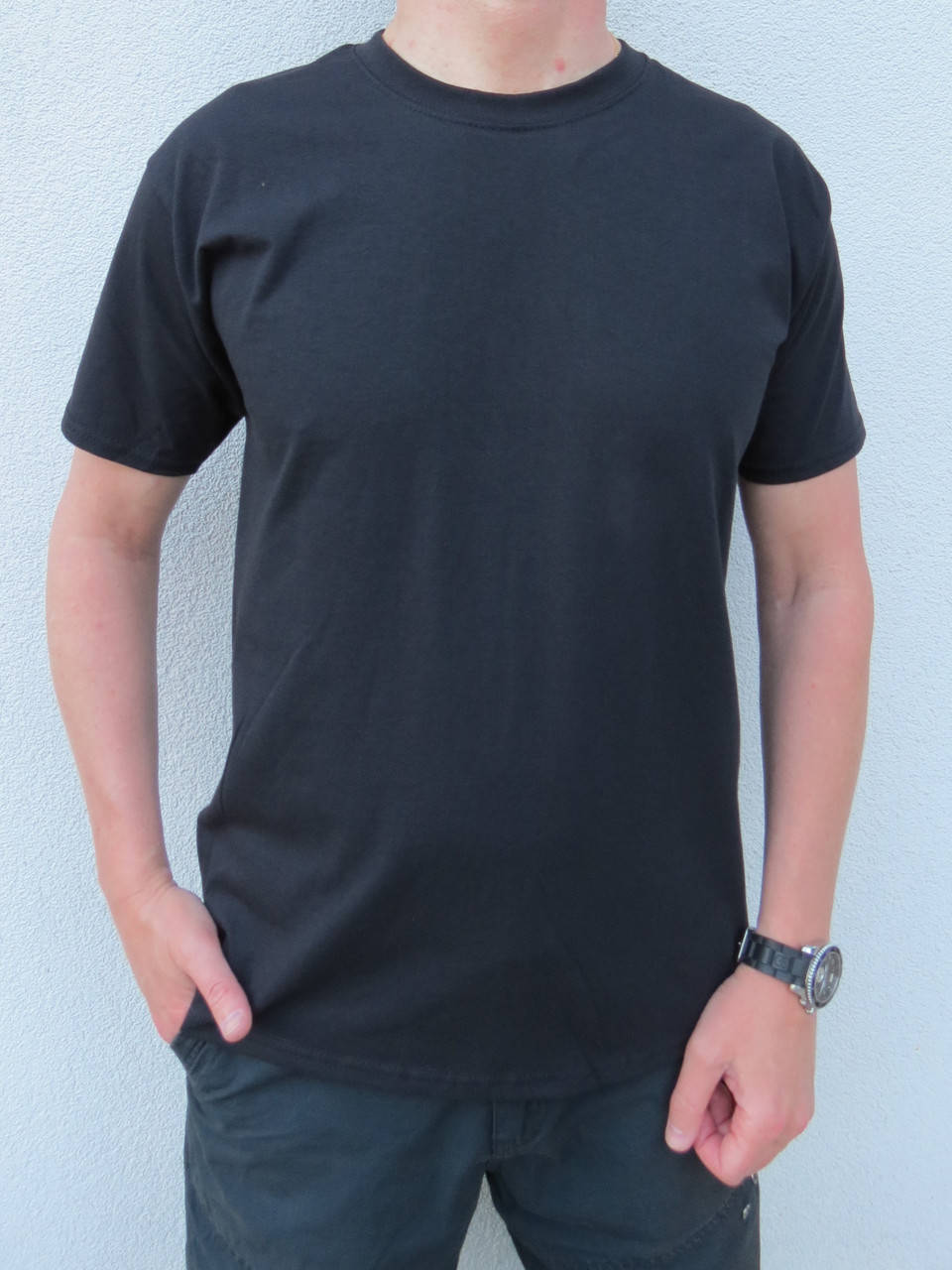 

Футболка Мужская Однотонная Черная S, M, L, XL, XXL