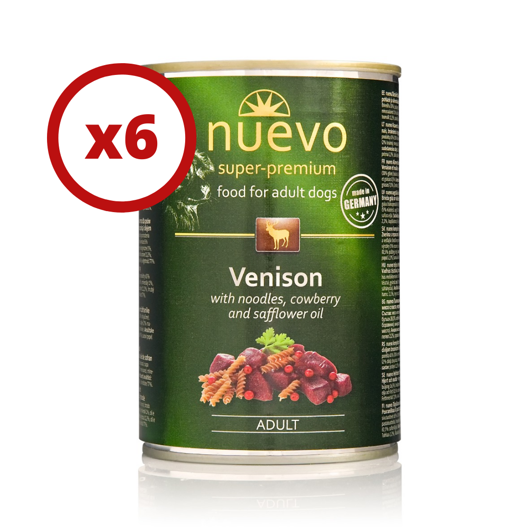 

Nuevo Dog Adult 400 г*6 шт - консерва для собак (оленина)