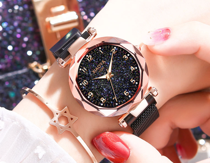 

Годинник зоряне небо золото-чорний