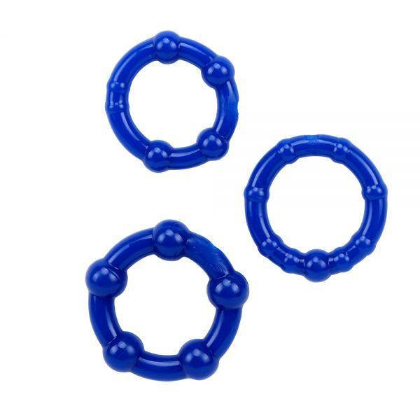

Набор эрекционных колец Beaded Cock Rings-Blue, 3 шт., Синий