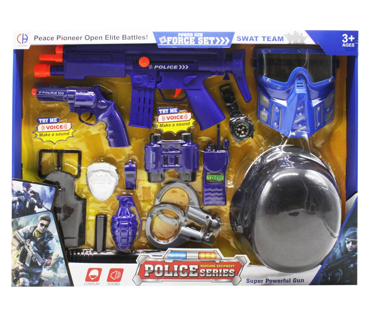 

Детский полицейский набор с каской и маской 13 в 1