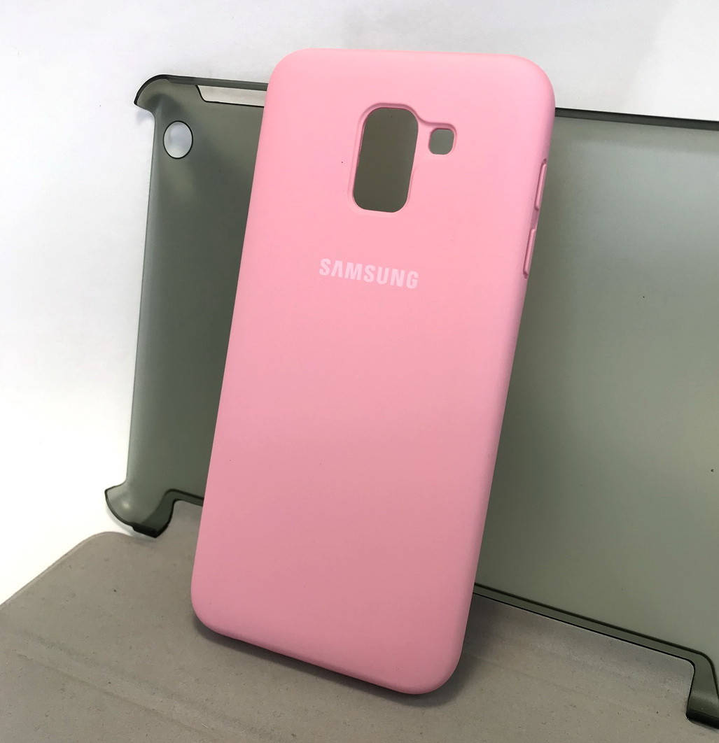 

Чехол для Samsung j6 2018, j600 накладка бампер противоударный Silicone Cover Full, Розовый