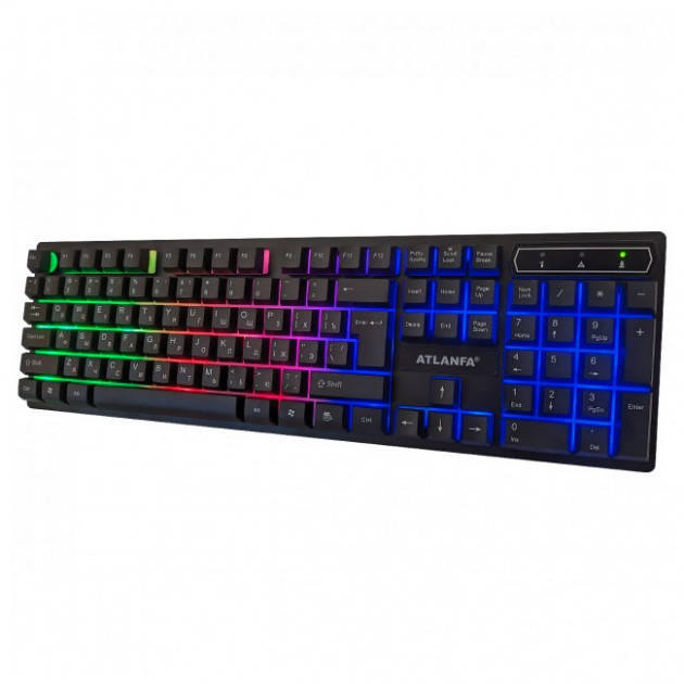 

Клавиатура проводная игровая AT-6300 (с разноцветной подсветкой) Black, Черный