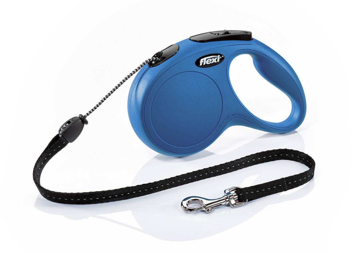 

Рулетка для собак до 20 кг Flexi New Classic M трос 5 m, Синий