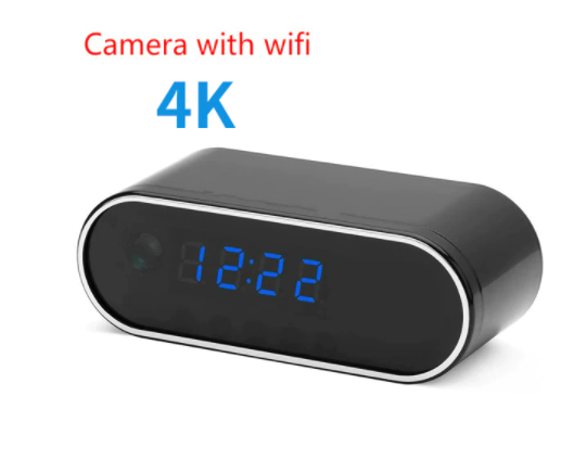 

IP мини камера часы 140° видео наблюдения usb с датчиком движения WiFi FULL HD 4K, Белый