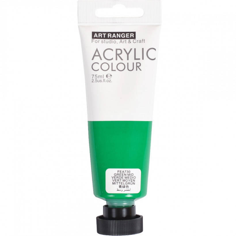 

Художественная акриловая краска Art Ranger Acrylic 730 Green Mid (Зеленая средняя), Зелёный