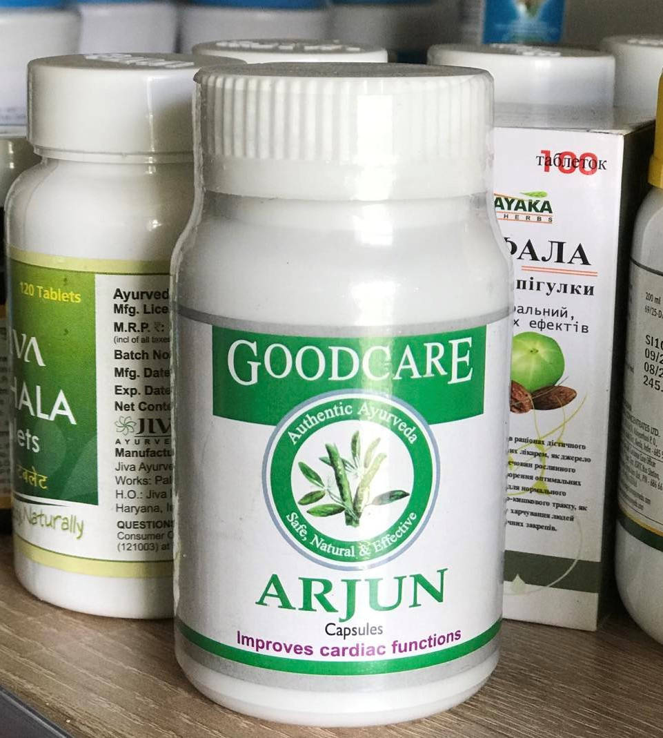 

Арджун Гудкеар, 60 кап., Arjun, Goodcare Pharma, Арджуна, Гудкеар, серцевий тонік, Аюрведа Здесь