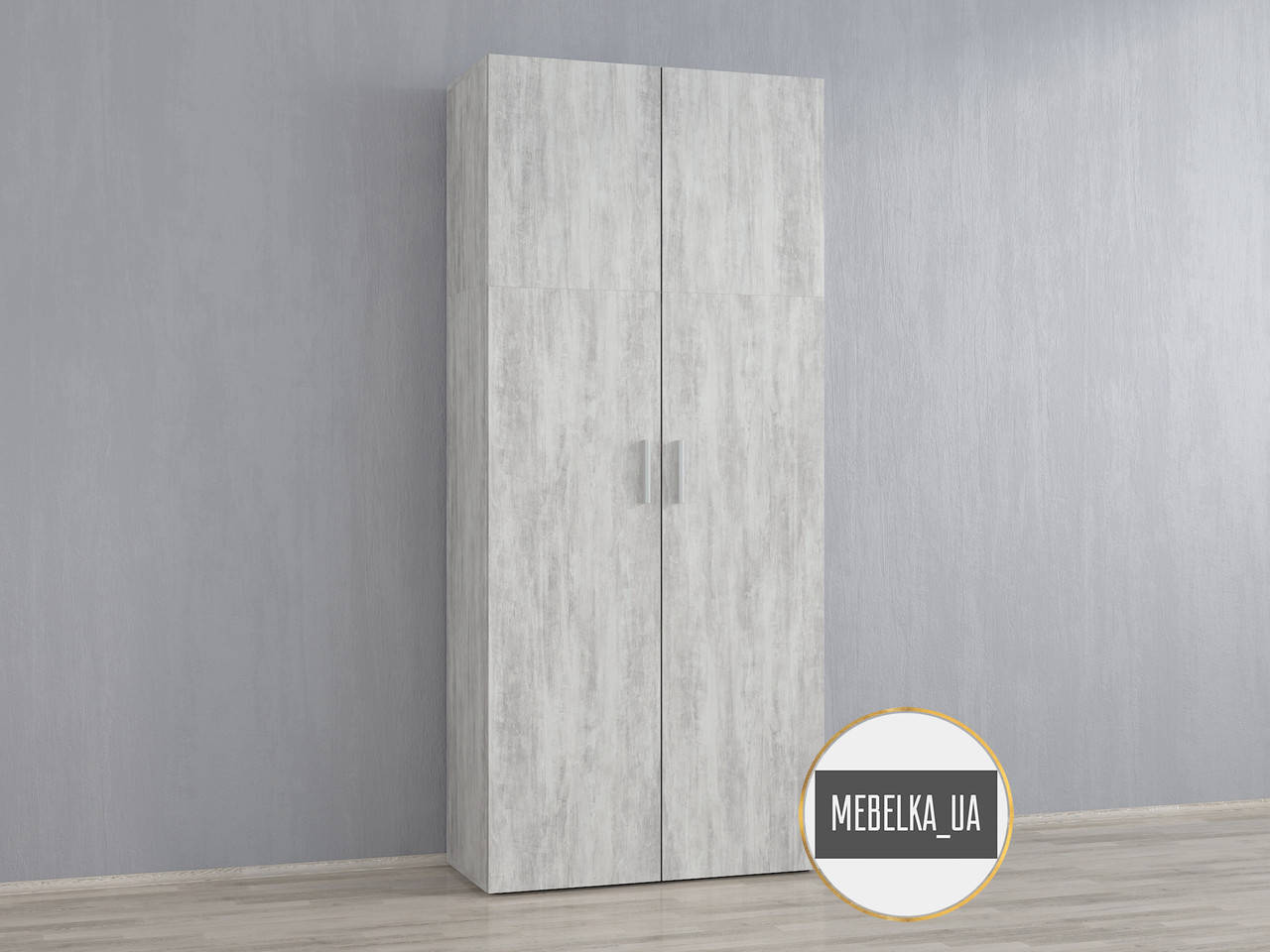 

Шкаф с полками для спальни, дома, прихожей, офиса KV0085 Бетон