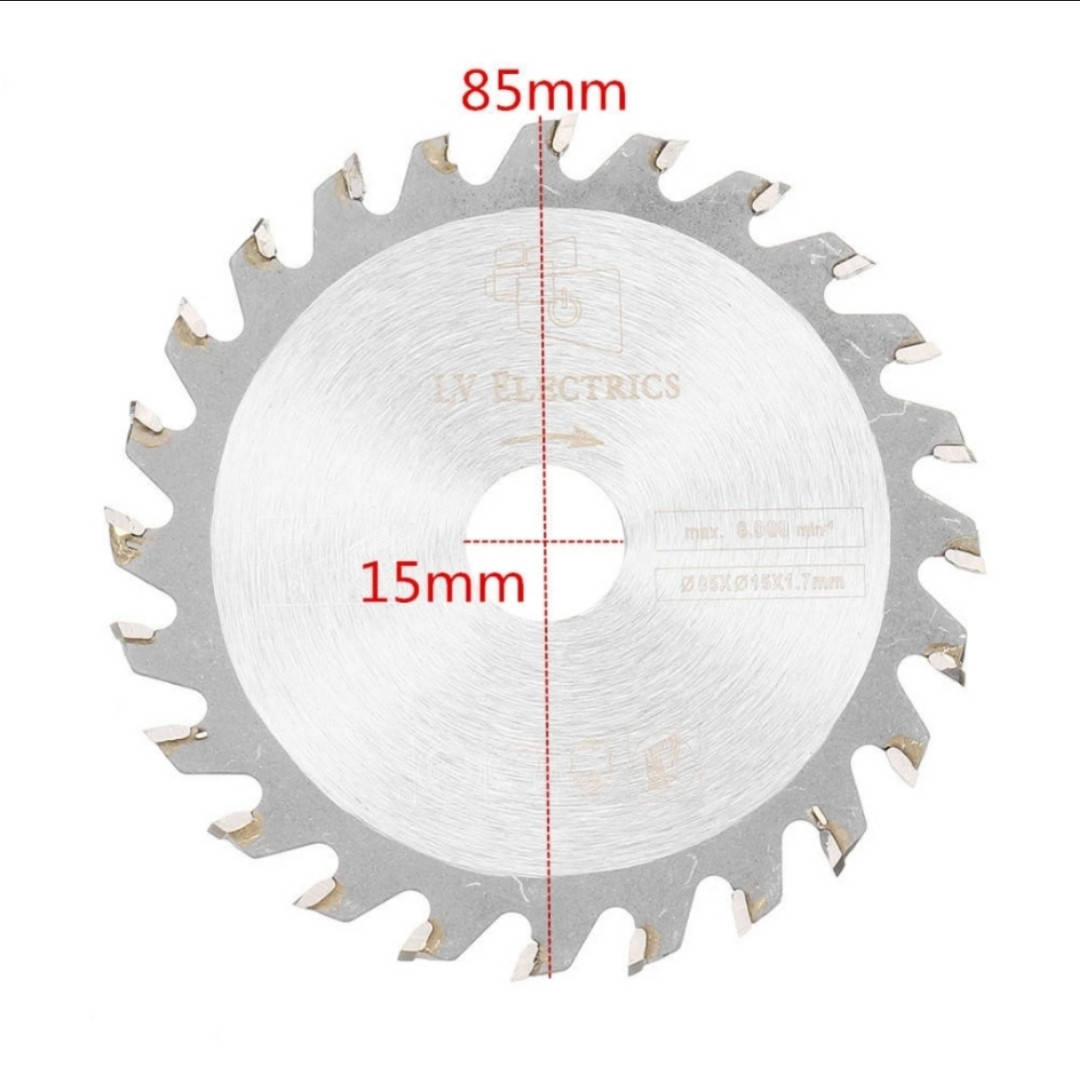 

Пильный диск по дереву с твердосплавными напайками 85x15x1.7 24 зуба .
