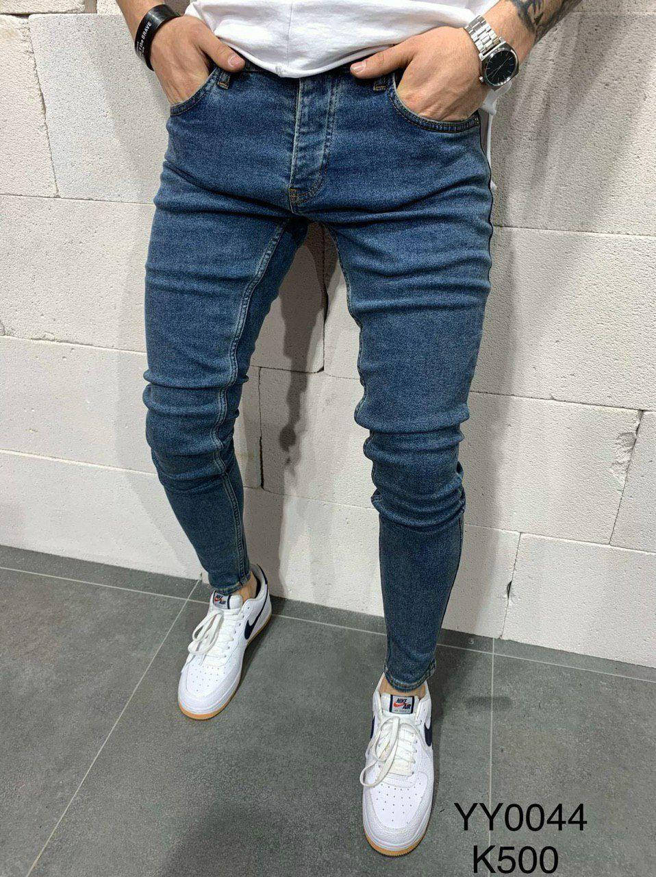 

Мужские синие зауженные джинсы YY / Турция ЛЮКС качество